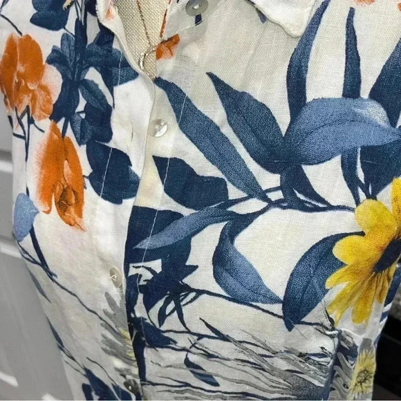 Lina Tomei 100% Linen, made in Italy, sleeveless, shirt dress. Knee length ❤️ - Picture 6 of 9